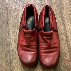 Rubber Soul mens Men's Red Leather Slip-On Shoes size 42